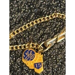 Vintage 1/10 10k GF GE General‎ Electric Service Award 15 Years Pin Tie Chain
